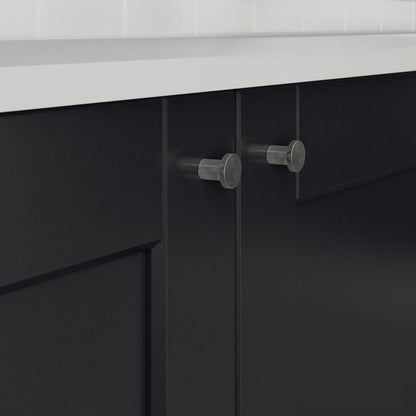 Howdens Metric Handle 233mm 330mm Cup and Round Knob Brushed Nickel Effect