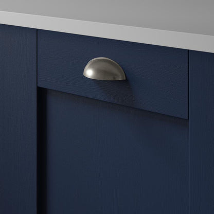 Howdens Metric Handle 233mm 330mm Cup and Round Knob Brushed Nickel Effect