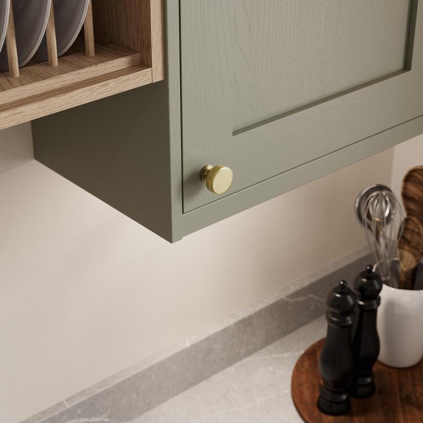 Howdens Contessa Cup Handle & Knob Brass Effect Traditional Classic