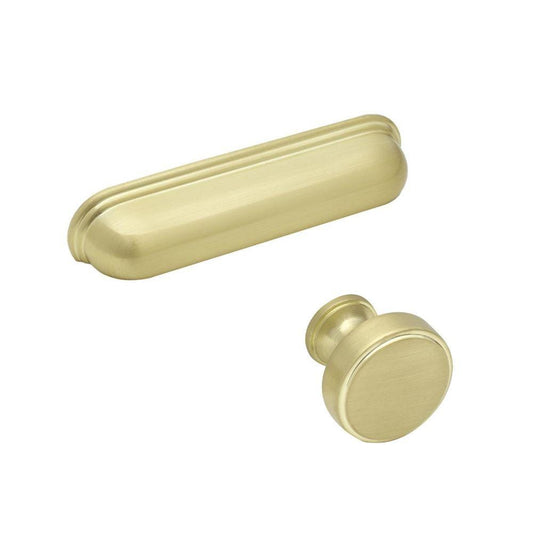 Howdens Contessa Cup Handle & Knob Brass Effect Traditional Classic