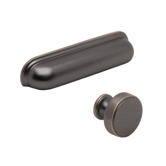 Howdens Contessa Cup Handle & Knob Blackened Copper Effect Traditional Classic