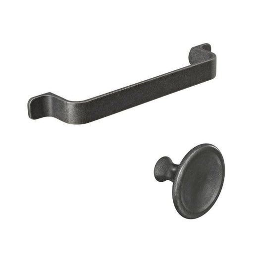 Howdens Belfry Handle 164mm & Round Knob Antique Grey
