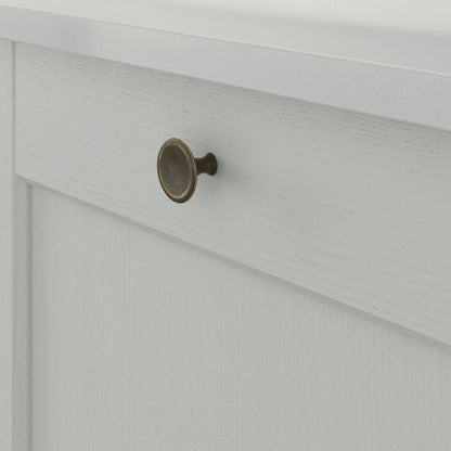 Howdens Belfry Handle 164mm & Round Knob Antique Brass Effect