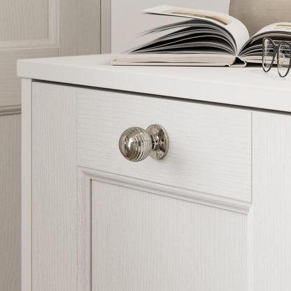 Howdens Beehive Aged Brass Effect Fluted Round Cupboard Door Knob 32mm