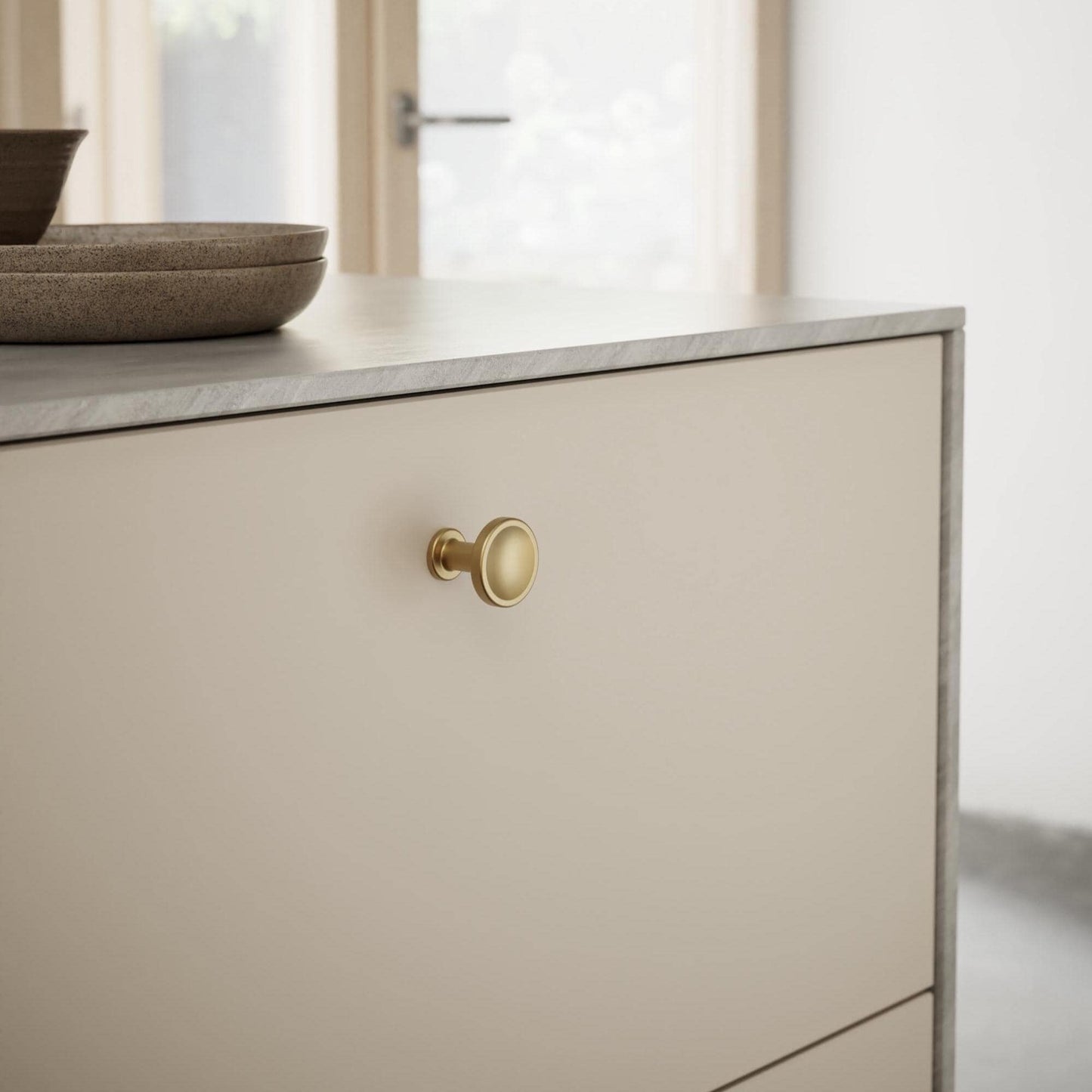 Furnipart Chateau Handle 128mm, Round Knob & T-Knob Dark Brushed Gold