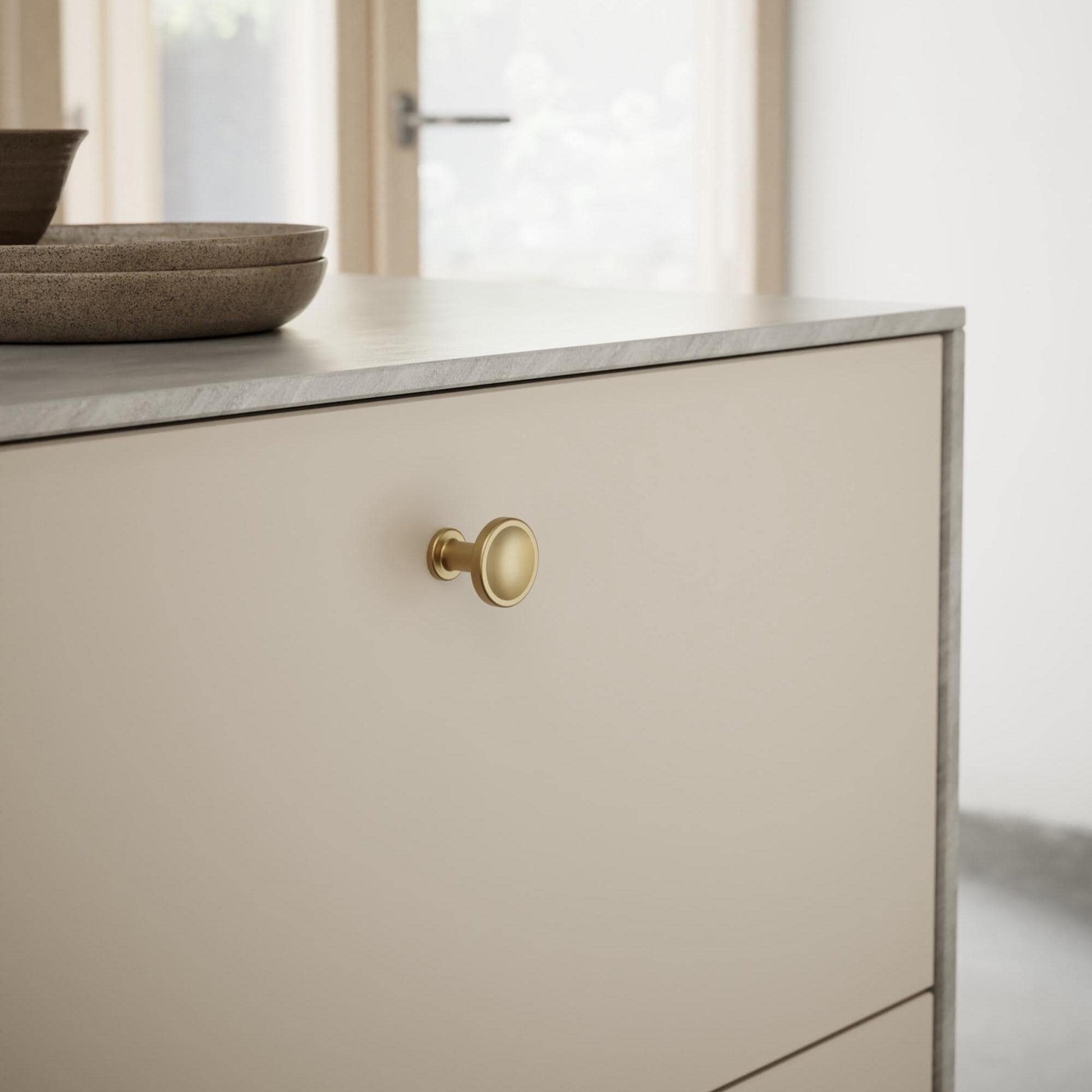 Furnipart Chateau Handle 128mm, Round Knob & T-Knob Dark Brushed Gold