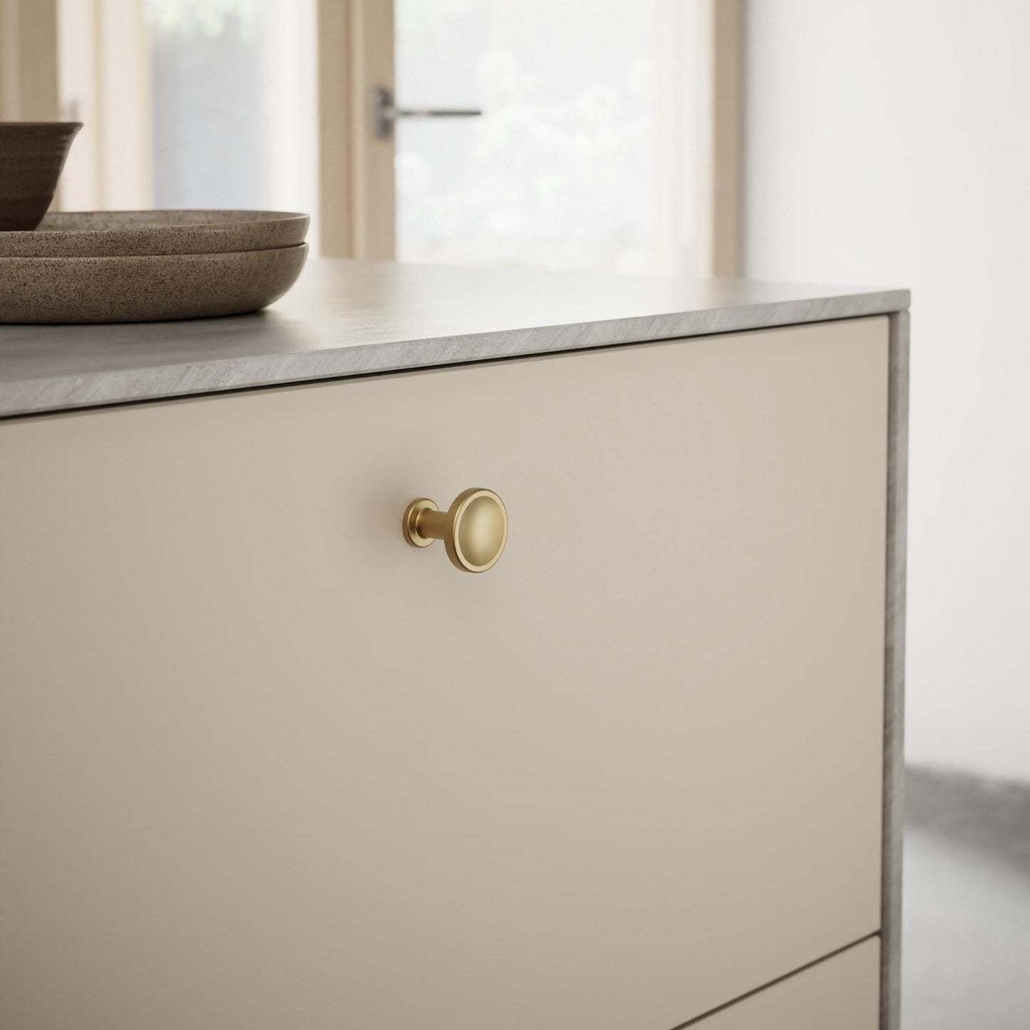 Furnipart Chateau Handle 128mm, Round Knob & T-Knob Dark Brushed Gold