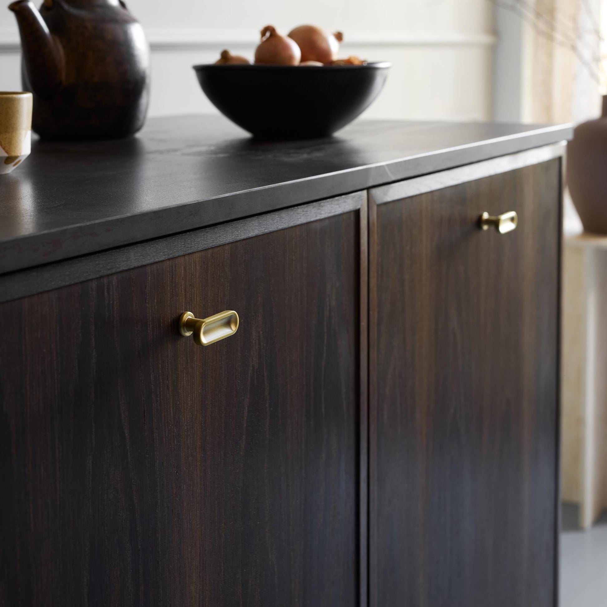 Furnipart Chateau Handle 128mm, Round Knob & T-Knob Dark Brushed Gold