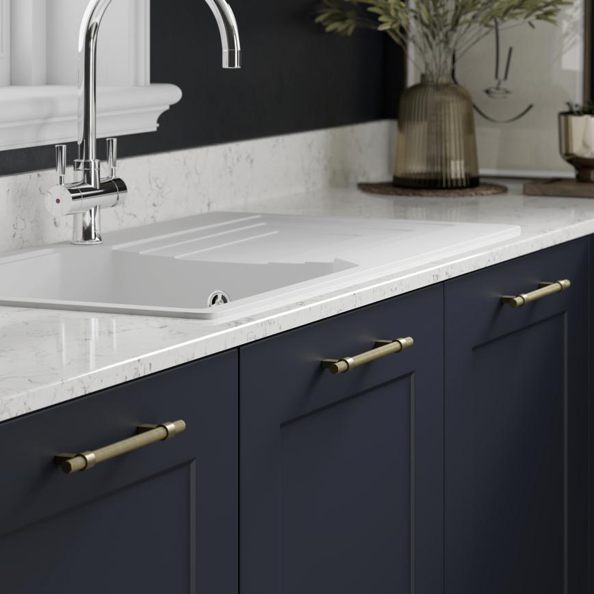 Howdens Knurled Brass Effect Handles 225mm 705mm T-Knob Round Knob