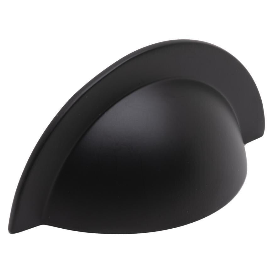 Howdens Earl Matt Black Classic D Cupboard Handle 172mm, Cup & Knob