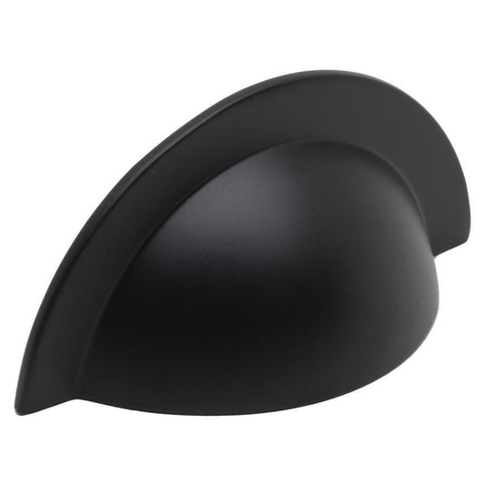 Howdens Earl Matt Black Classic D Cupboard Handle 172mm, Cup & Knob