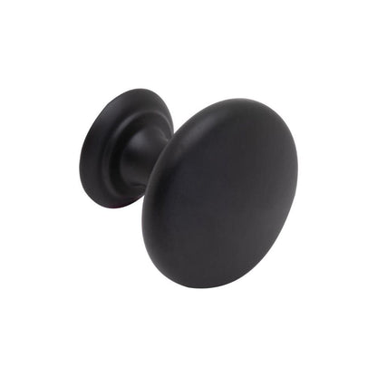 Howdens Earl Matt Black Classic D Cupboard Handle 172mm, Cup & Knob