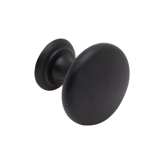 Howdens Earl Matt Black Classic D Cupboard Handle 172mm, Cup & Knob