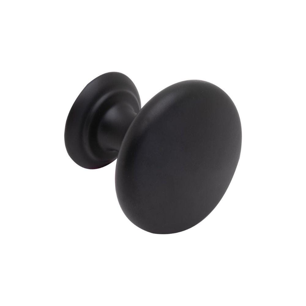 Howdens Earl Matt Black Classic D Cupboard Handle 172mm, Cup & Knob