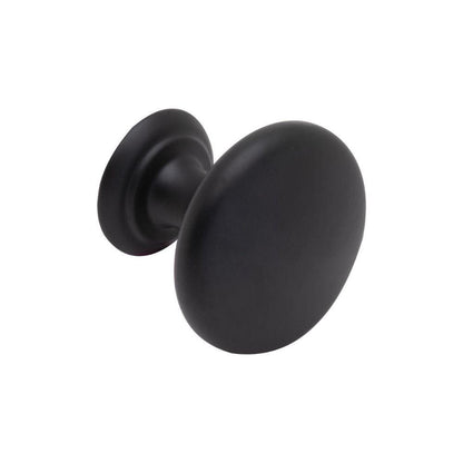 Howdens Earl Matt Black Classic D Cupboard Handle 172mm, Cup & Knob