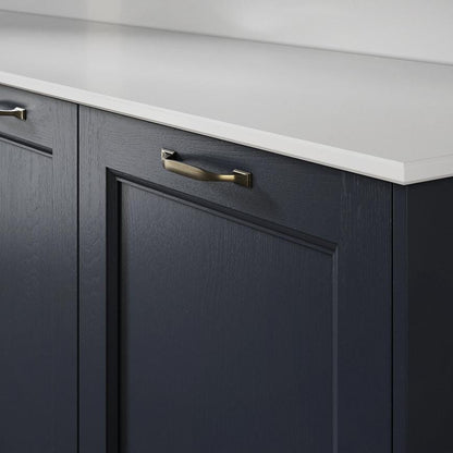 Howdens Earl Aged Brass Effect Classic D Cupboard Handle 172mm, Cup & Knob