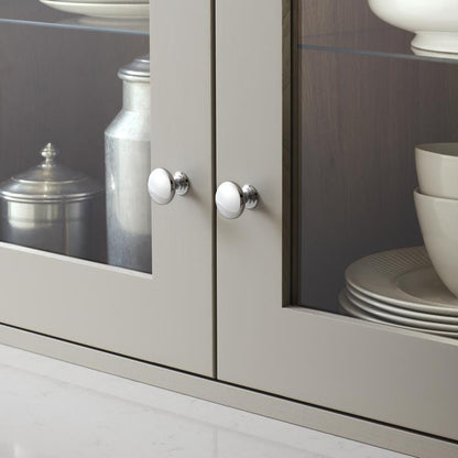 Howdens Earl Chrome Effect Classic D Cupboard Handle 172mm, Cup & Knob