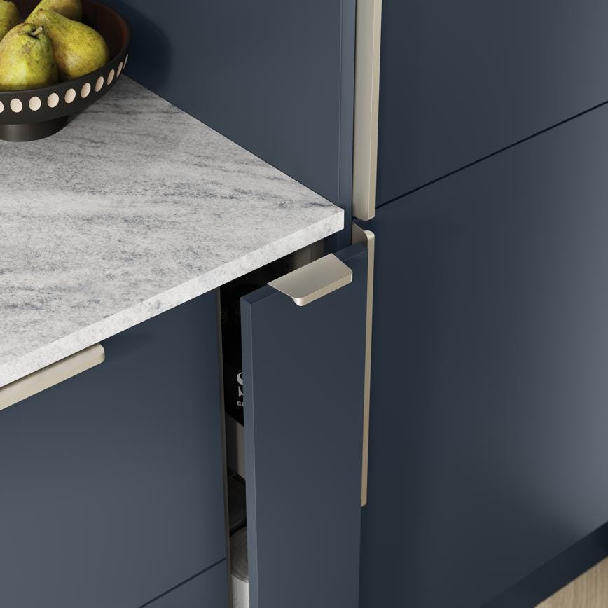 Howdens Edge Matt Nickel Effect Trimline Bar Cupboard Handle 80mm 230mm 380mm