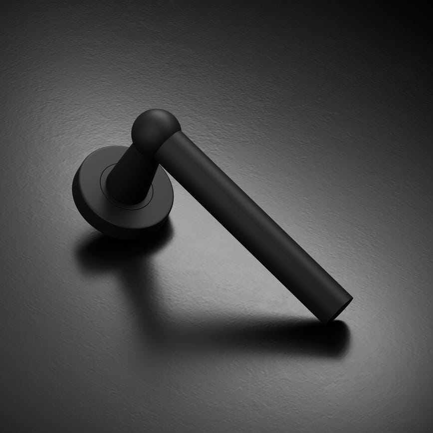 Howdens Fuller and Forge Como Matt Black Lever on Rose Door Handle Pair Howdens