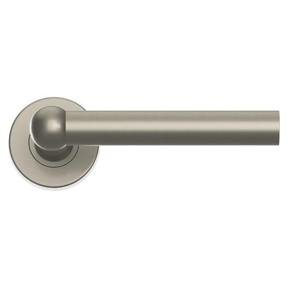 Howdens Fuller and Forge Como Satin Nickel Lever on Rose Door Handle Pair Howdens