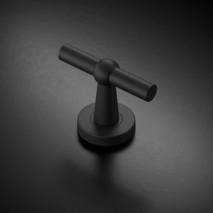 Howdens Fuller and Forge Como Matt Black 85mm T Mortice Knob on Rose Pair Howdens
