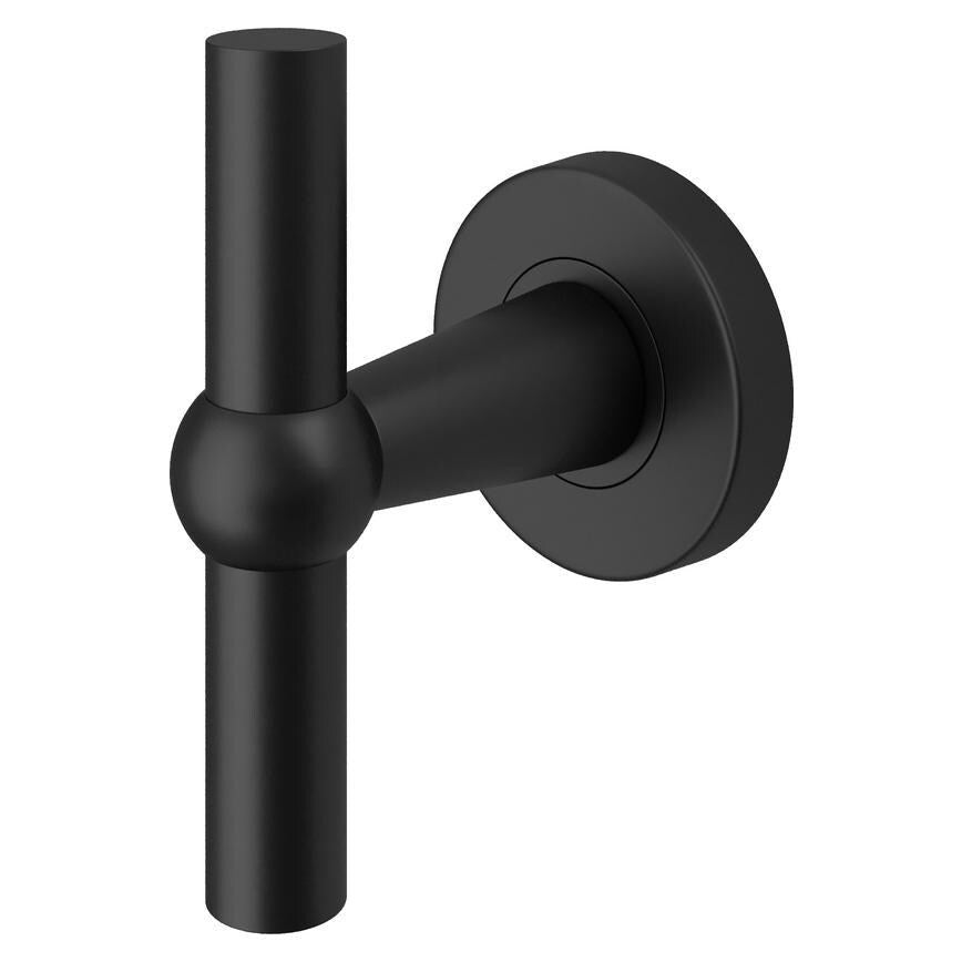 Howdens Fuller and Forge Como Matt Black 85mm T Mortice Knob on Rose Pair Howdens