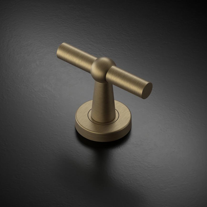 Fuller and Forge Como Antique Brass 85mm T Mortice Knob on Rose Pair Howdens