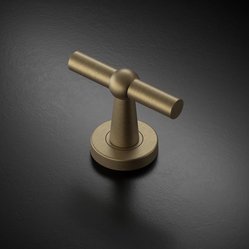 Howdens Fuller and Forge Como Antique Brass 85mm T Mortice Knob on Rose Pair Howdens