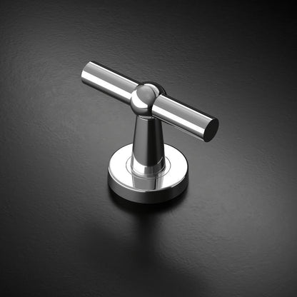 Fuller and Forge Como Polished Chrome 85mm T Mortice Knob on Rose Pair Howdens