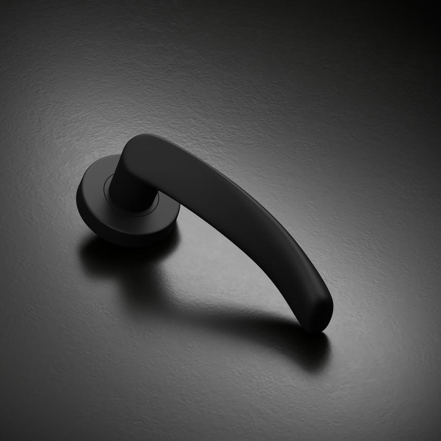 Howdens Fuller and Forge Garda Matt Black Lever on Rose Door Handle Pair Howdens