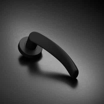 Howdens Fuller and Forge Garda Matt Black Lever on Rose Door Handle Pair Howdens