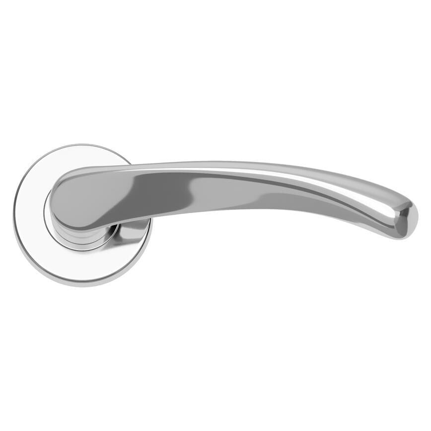 Howdens Fuller and Forge Garda Polished Chrome Lever on Rose Door Handle Pair Howdens