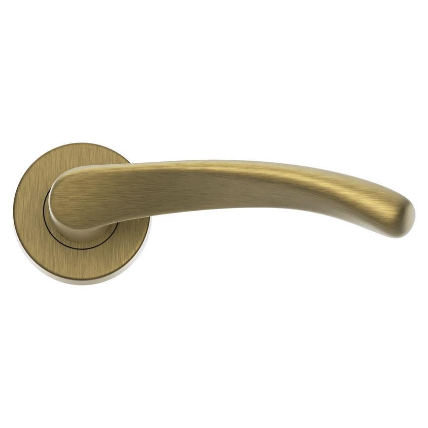 Howdens Fuller and Forge Garda Antique Brass Lever on Rose Door Handle Pair Howdens