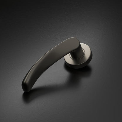 Howdens Fuller and Forge Garda Satin Bronze Lever on Rose Door Handle Pair Howdens