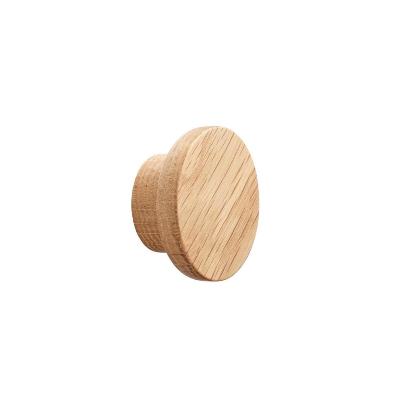 Furnipart Circle Oak Clear Lacquered Wooden Knob 50mm