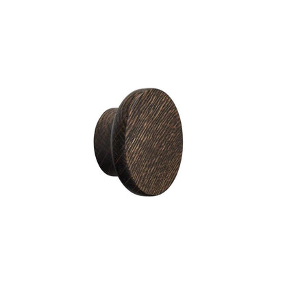 Furnipart Circle Black Stained Oak Wooden Knob 50mm