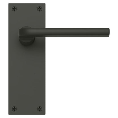 Fuller and Forge Munch Matt Anthracite Lever on Slim Backplate Latch Door Handle Pair Howdens