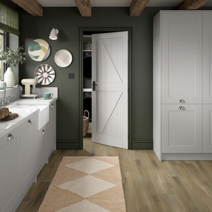 Fuller and Forge Garda Matt Black Lever on Backplate Latch Door Handle Pair Howdens