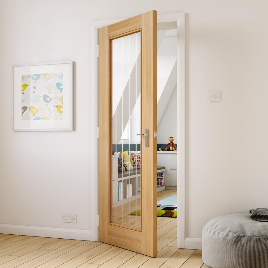 Howdens Yarwell Satin Nickel Lever on Backplate Latch Door Handle Pair