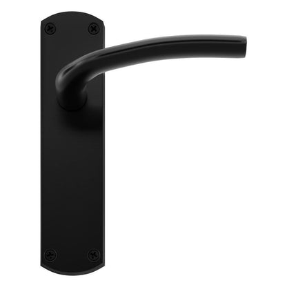 Howdens Yarwell Matt Black Lever on Backplate Latch Door Handle Pair