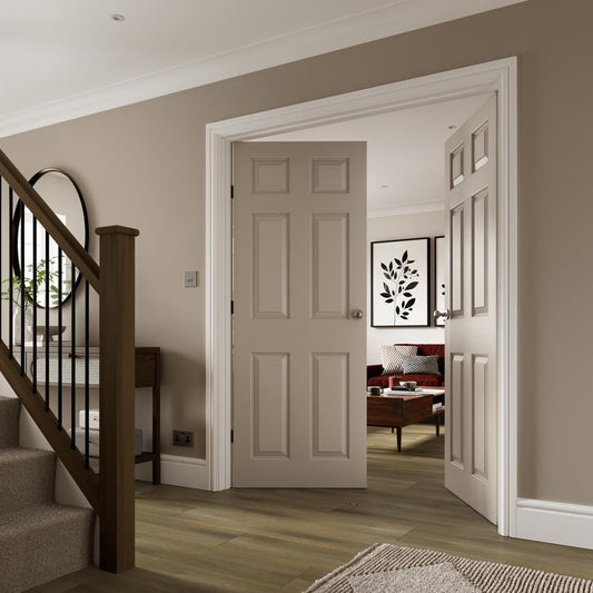 Howdens Victorian Satin Nickel 62mm Round Mortice Knob on Rose Pair