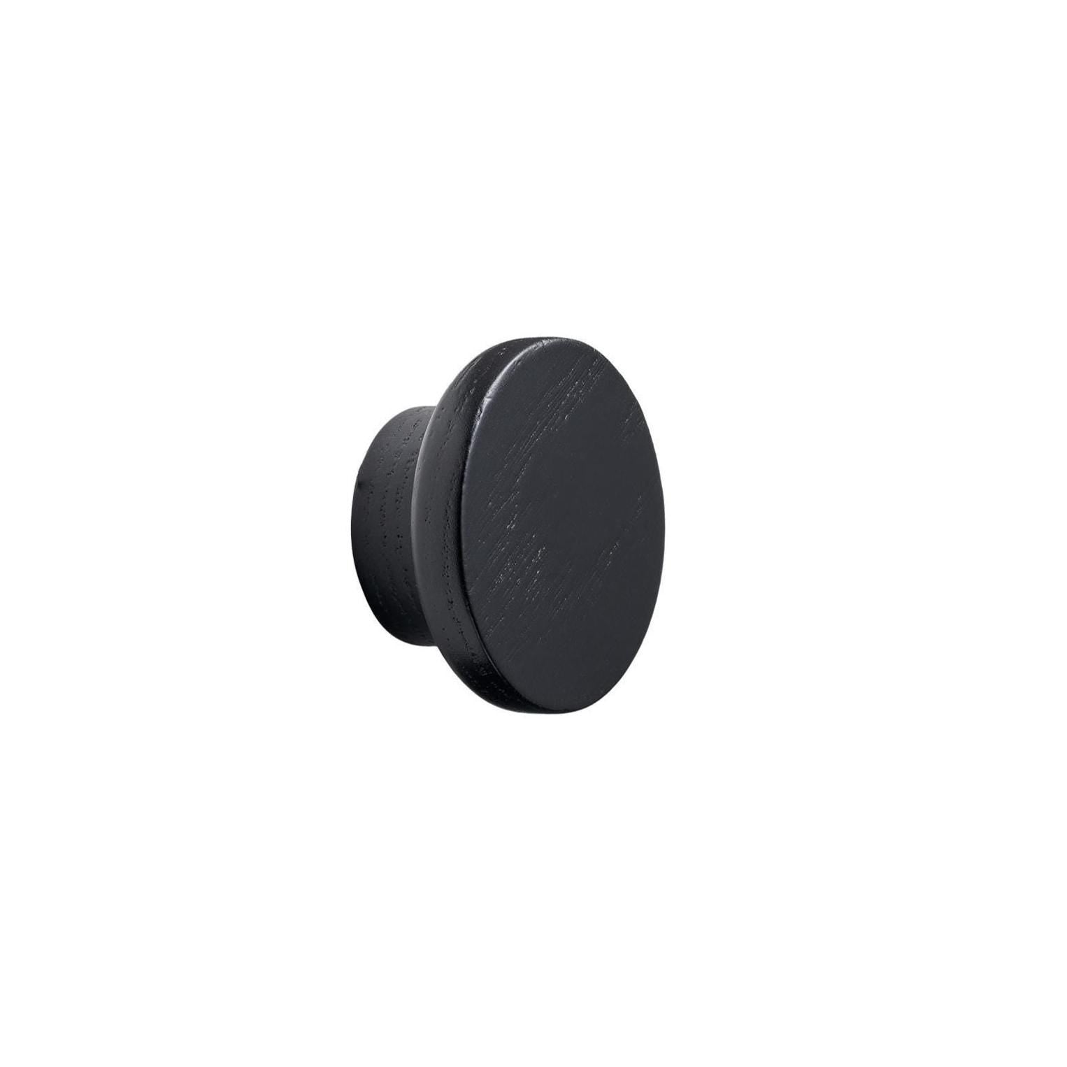 Furnipart Circle Black Stained Oak Wooden Knob 50mm