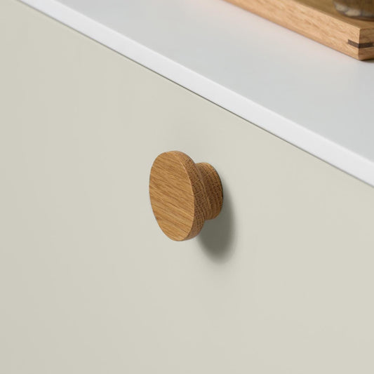 Furnipart Circle Oak Clear Lacquered Wooden Knob 50mm