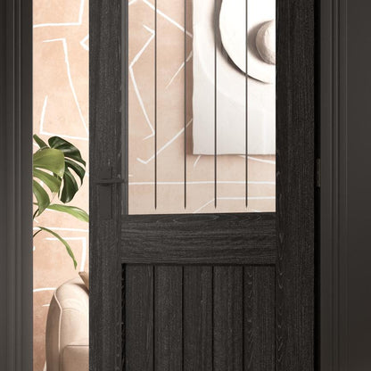 Fuller and Forge Munch Matt Black Lever on Slim Backplate Latch Door Handle Pair Howdens