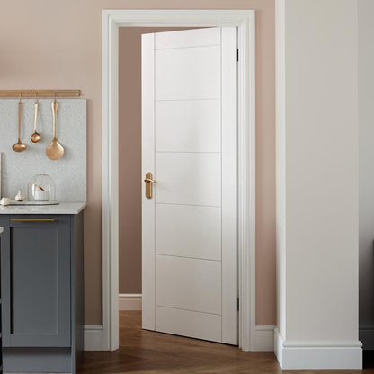 Fuller and Forge Garda Polished Brass Lever on Backplate Latch Door Handle Pair Howdens