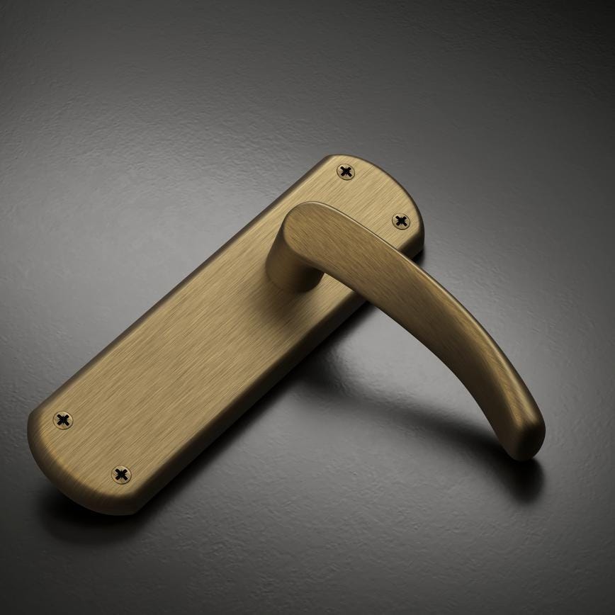 Howdens Fuller and Forge Garda Antique Brass Lever on Backplate Latch Door Handle Pair Howdens