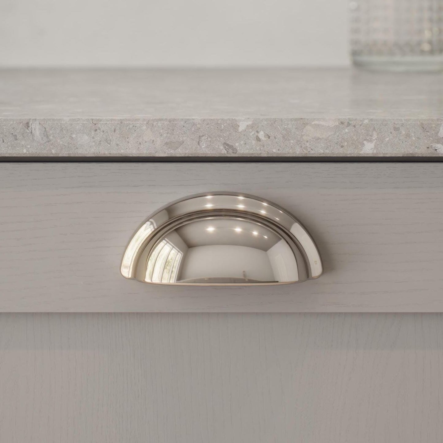 Furnipart Baron Cup 64mm, T Knob & Round Knob Bright Nickel 64mm