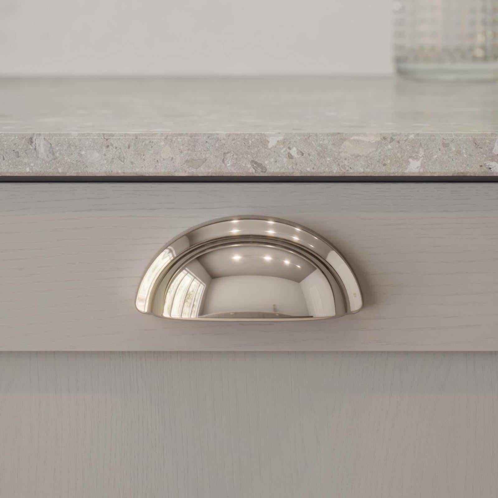 Furnipart Baron Cup 64mm, T Knob & Round Knob Bright Nickel
