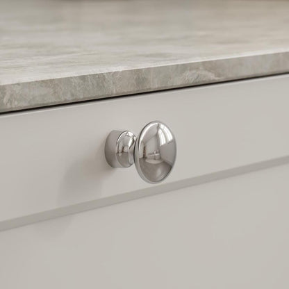 Furnipart Baron Cup 64mm, T Knob & Round Knob Bright Nickel 64mm