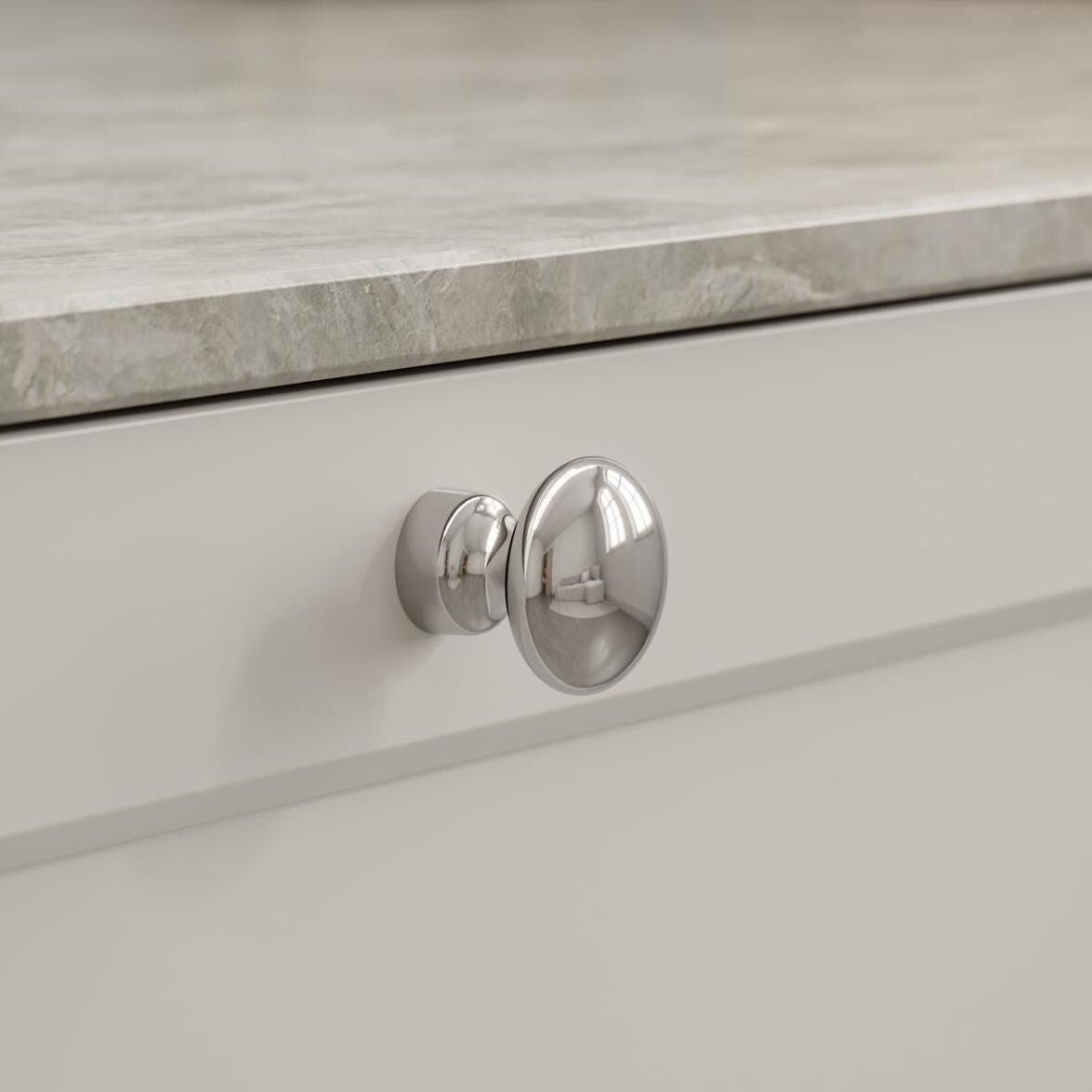 Furnipart Baron Cup 64mm, T Knob & Round Knob Bright Nickel
